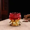 New Glass Candle Holders Alloy Lotus Candle Stand Votive Holder Candlestick