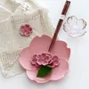 Stepware Sets Japon Sakura Flover Yemek çubukları Tutucu Seramik Çabuk Mutfak Malzemeleri Ana Döşeme Süsleri Zanaatflat Yazılımı