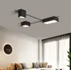 Luz de teto LED preto 110V 220V Lâmpada moderna para sala de jantar sala de jantar de cozinha luminária caseira interna