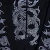 남자 후드 셔츠 남자 스웨트 셔츠 라인톤 프린트 고딕 스트리트웨어 검은 zipup home y2k 힙합 조깅스 스웨트 셔츠 한국 패션
