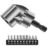 105 Degree Right Angle Driver Screwdriver Set Socket Holder Adapter Adjustable Bits Drill Bit Tool 1/4 inch Hex Bit