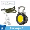 Super heldere mini zaklamp camping licht lantaarn cob sleutelhanger werk licht schijnlicht met sterke magneet en clip waterdicht