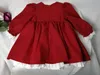 Robes de fille bébé filles rouge pour noël 2022 automne enfants à manches longues Vintage princesse Lolita robe Vestidos fête annéefille