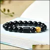 Arts et artisanat 8mm perles de pierre d'oeil de tigre 12 constellation couple brins noirs bracelet hommes bracelets pour femmes pseras m sports2010 dhuwt