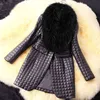 Kadınlar Kış Kış Sivil Deri Kürk Uzun Kollu Ceket Kış Yeni Moda Kürk Yaka Dış Giyim Uzun Palto Ladies Coats L220801