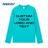 100 Cotton Custom Long Sleeve T Shirt Make Your Design Text Men Women Print Original High Quality Gifts Tshirt 220614