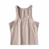 GCAROL Women Sexy Sport Crop Vest Sleeveless T-shirt Running Fitness Yoga Tank Tops Summer Spring Stretch Basic Chic Top 220318