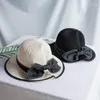 Beanie/Skull Caps Bow Border Dome Hat Summer Sun Korean Style Joker Fashion Fisherman Women's1 Eger22