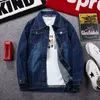 Zoenova Негабаритная джинсовая куртка 8xl 7xl 6xl Мужская модная куртка для бомбардировщика хлопка сплошной куртки с длинным рукавом 2021 Man Coats Y220803
