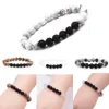 8mm Naturstein Perlen Chakras Stein AAA Lava Rock Diffusor Perlen Armband Elastische Yoga Armreif Für Frauen Männer Schmuck charme