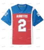 Ness Johnny Manziel # 2 Alouettes de Montréal avec numéro sur les manches Maillot de football à double couture Homme Femme Jeunesse Personnalisable