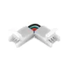 Basi per lampade Connettore per strisce LED Connettore regolabile ad angolo retto a 4 pin da 10 mm per 5050 SMD RGB