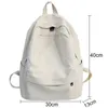 Szkoła żeńska biała plecak Kawaii Women Cotton Canvas Torba Teenage Girl Plecaks Fashion Ladies Satchel Drop 220815