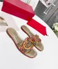 Frauen Sommer Hausschuhe Dame Bank Schuhe Stilvolle bequeme weibliche Flachgewebe mentale Schnalle echtes Leder verschleißfeste rutschfeste vielseitige Sandalen V70310