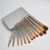 N3 12st/Set Makeup Brush Professional Cosmetic Facial Brush Kit Metal Box Face Powder Brushes