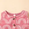 Summer Infants Sleeveless Clothes Set Fashion Sprots Set Kids Top And Shorts Sets Rainbow Print 70-100CM Boy Girl