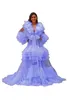 Robes de bal de maternité Sheer Tulle Photo Robe Manches plissées Mesh Puffy Photoshoot ou Babyshower Robe pour femme enceinte