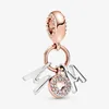 Andy Jewel Autêntico Contas de Prata Esterlina 925 Pandora Rosa Mãe Letras Pendentes Charms Encaixes Adequados para Jóias Estilo Pandora Europeia Br310r