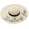 Wide Brim Hats Luffy Straw Sun Hat Letter Female Fashion Foldable Summer Vacation Protection Beach Pros22