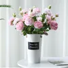Dekorativa blommor kransar 66 cm rosrosa Silk Bouquet Peony Artificial 3 Heads Wedding Home Decoration Office Decor Valentine's Day