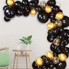 Kit d'arche de guirlande de ballons en or noir 18 pouces Ballons de confettis noirs Anniversaire Graduation Nouvel An Anniversaire Fête de mariage MJ0715