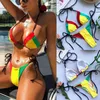 Women039s Awawwear Womens Bikini Set Bandage Red Yellow Green Stitching Pushup acolchoado Bathing Bathing Poach Pool Party para GI4479274