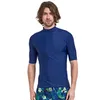 Женские купальники мужская сыпь рубашка Lycra с коротким рукавом ультрафиолетовое ультрагистраное плавание вейкборд Серфинг Rashguard Diving Tops 4xlwomen's