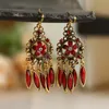 Bohemia Vintage Kolczyki 2022 Style etniczny Antique Bronze Alloy Out Dangle Flowle Coldings for Women Indian Jewelry