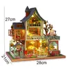 Maison de poupée en bois à monter soi-même, Kits de construction miniatures avec meubles de maison de poupée, jouets pour enfants, cadeaux d'anniversaire pour filles