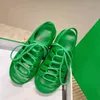 Jelly Sandals Designer Lace-up Slippers for Women Men Candy Colors Flat Beach Slides Fashion Green Pink Yellow Foam Rubber Size YX5R