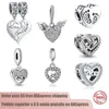 Perle di fascino in argento 925 ciondolano romantica mamma figlia sorella perline Pandora Charms braccialetto accessori gioielli fai da te