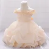 Kız elbiseleri bebek doğum günü elbisesi 1 yıl omuz toddler vaftiz frock küçük kız kostüm doğdu prenses töreni parti vestidogirl