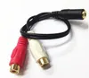 2 Kvinna 3,5mm 3.5 Anslut till Dual RCA AV Jack Converter Adapter Audio Cable Cables