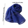 Mousseline de soie Georgette foulards couleur unie Long châle femmes musulmanes Hijab Bandana été crème solaire plage écharpe femmes volants