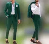 Dark Green Country Wedding Tuxedos Proste formalne noszenie pana młodego Slim Fit Męs