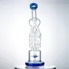 14mm Female Recycler Hookahs Water Bong Matrix Perc Hookah Unique Design Bongs Sidecar Dab Oil Rigs With Triangle Bowl WP558