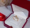 Love Screy Ring Pierścień Męskie Klasyczne luksusowe projektant biżuterii Kobiety Tytanium stal stalowy złota złota srebrna róża nigdy nie zanikała 273D
