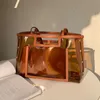 Personlighet Minoritet Högkapacitet Transparent Canvas Shoulder Bag för Kvinna 2022 Ny Fashion Trend Mother Bags