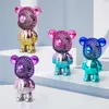 Simpatico fan dell'orso Ricarica USB Tre file regalo portatile Net Red Desktop Mini Gradient Electroplating Bear Handheld Decor