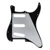 1 Set Left-Handed SSS Guitar Pickguard 11 Holes Scratch Plate Backplate Screws Black Pearl For Electric Guitar Part