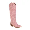 V الفم Western Western Cowboy's Boot High Cheels Boots Boots Boots سميكة كبيرة النساء 40 45 0712