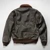 Veste en cuir suédé en pierre faite à la main en détresse Bomber hommes col en fourrure de laine homme qualifié hauts manteaux d'extérieur manteaux de luxe marron pardessus