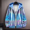Summer Colorful Shiny Sunscreen Clothing for Men and Women Couples Breathable Color Thin Jacket Trend Large Size 220811