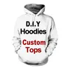 3D Print Diy Custom Design Mens Womens Clothing Hip Hop Sweatshirt Hoodies Drop Wholesalers Suppliers For Drop Shipper 201126