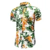 Mode nieuw zomerhemd mannen Casual korte mouw bloemen shirts Hawaiiaanse mannelijke bloemenprint strand vakantie camisa 6xl 7xl 210412