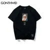 Gonthwid Men's Vierge Mary Imprimé Sleeve Shirt T-shirts Été Casual Coton Hip Hopo Hopo Tops T-shirts T-shirts Streetwear T-shirts 220420