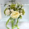 Bruids boeket kunstmatige rozen trouwboeket voor bruidsmeisjes Koreaanse simulatie rose rode retro foto rekwisieten bloemen