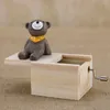 Dekorative Objekte Figuren Holz Handkrümmte Musikboxen kreativ Holz niedliche Tierhandwerk Babyzimmer Dekor Geburtstag Party Kinder Geschenkbox