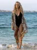 女性用水着カバーアップビーチドレス2022女性ヒョウ柄の水着スーツスーツ女性ワンピースビーチウェアブラジルの夏