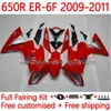 مجموعة Fairings Kit for Kawasaki Ninja 650r Er 6 F 650 650 R Body Er6 F Er6f 09 10 11 Bodywork 17No.11 ER-6F 650-R 09-11 COWLIN